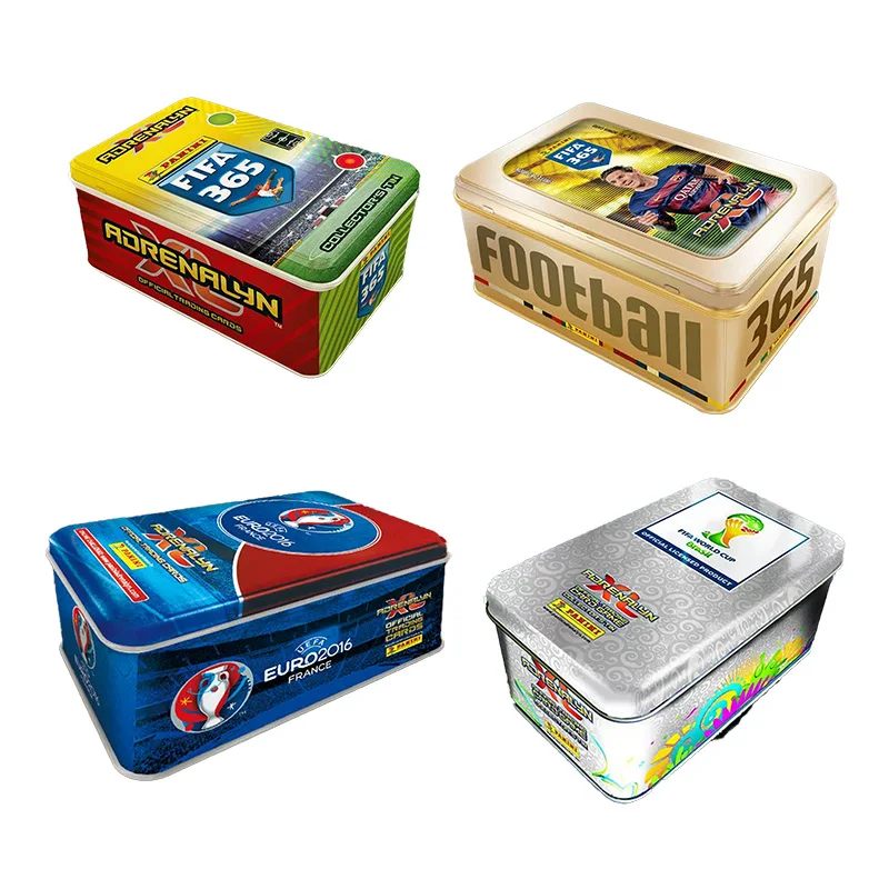 Caja de Lata Oficial PANINI Original, Tarjetas Coleccionables de Fútbol, Copa Mundial, Eurocopa, Liga de Campeones, FIFA Serie A, La Liga, Regalo para Fanáticos