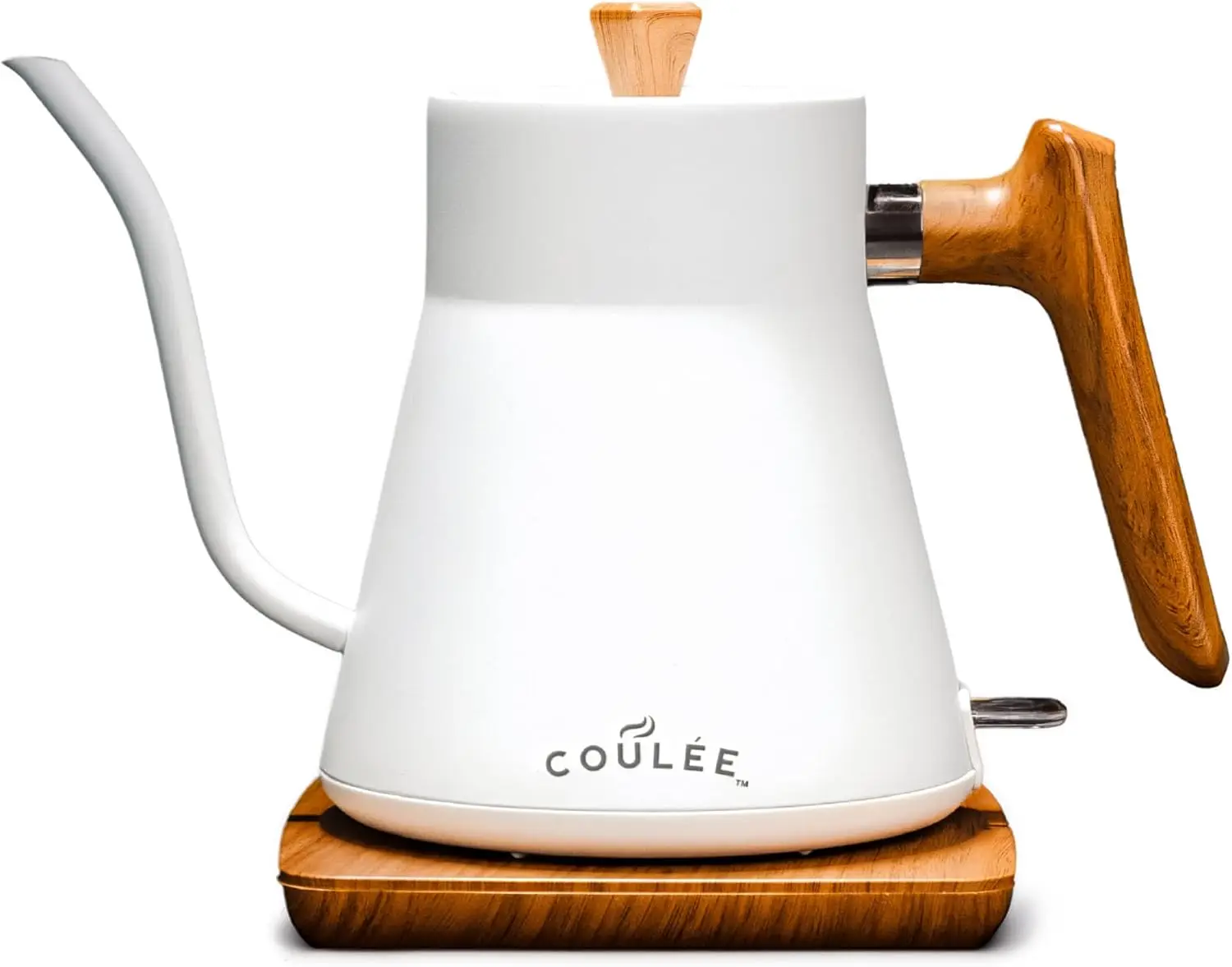 

Electric Gooseneck Kettle with Stainless Steel Interior for Coffee, Tea, Matcha - Heat Resistant Handle