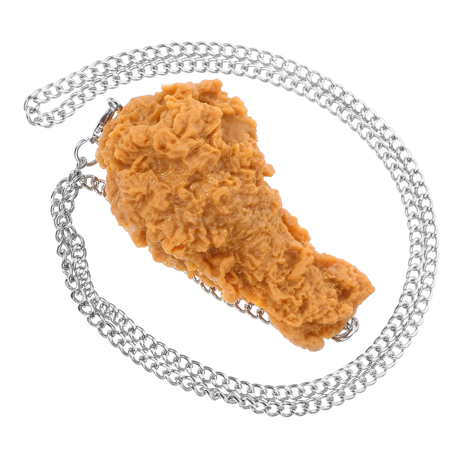 Imitation Chicken Leg Necklace Food Ornament Model Pendant Simulation Fried Decoration Hanging Chain Bbq Accessories