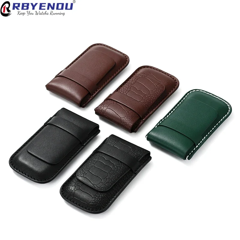 RBYENOU Watch Bag Organizer Watch Anti-Dust Gift Bag Genuine Leather Bags Jewelry Watch Storage Gift Bags Customizable Logo