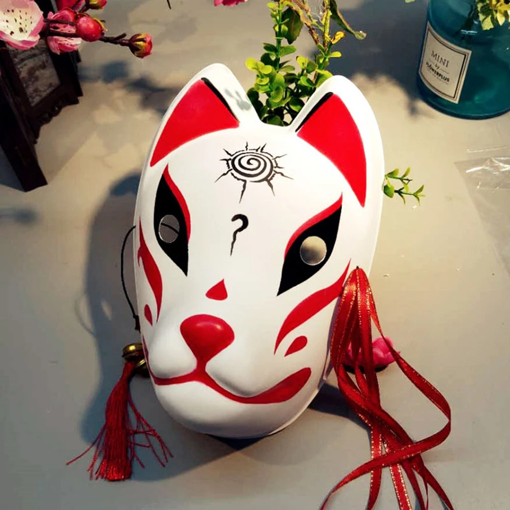 Hand Painted Updated Anbu Mask Japanese Kitsune FoxMask Full Face Thick PVC For Cosplay Costume Masks Japanese Anime Cosplay