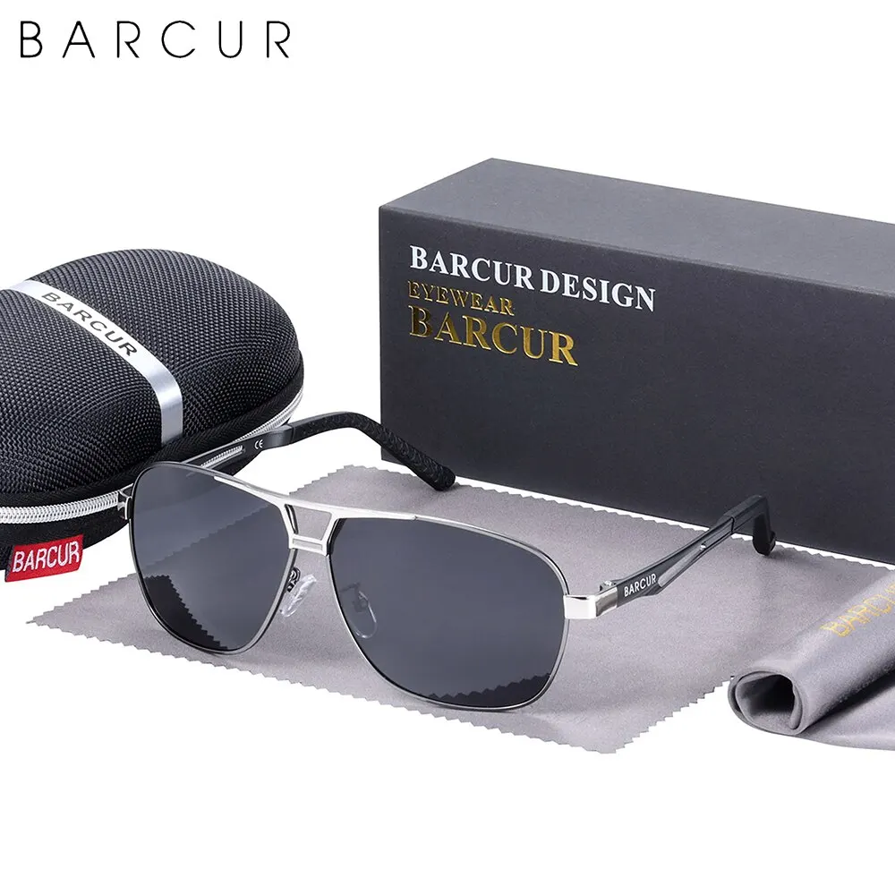 BARCUR High-End-Temperament-Herren-Sonnenbrille mit UV-Schutz ist unverzichtbar für die tägliche Reise, um Blendung zu reduzieren. Markenverpackung – Detail 5