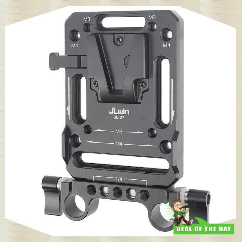 

24-Hour Delivery Jlwin V-Type Interface Battery Pinch Plate 15Mm Guide Rail Pipe Clamp Fixed Base Photography Easy Install Set 7
