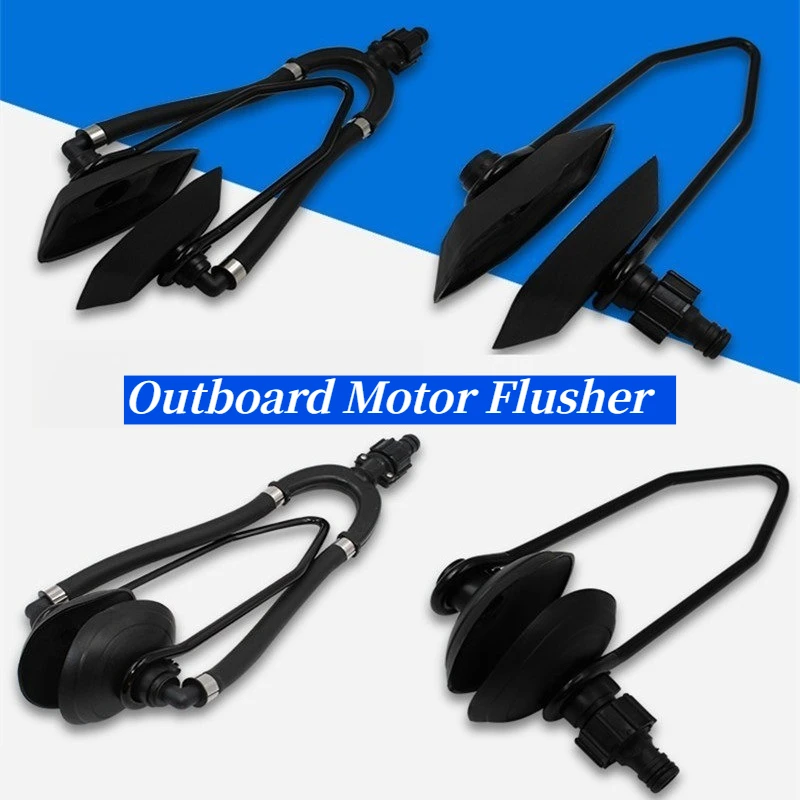 Dual Pipe Round Head Outboard Motor Flusher Bracket Motor Ear Muff Boat Engine Washing Tool
