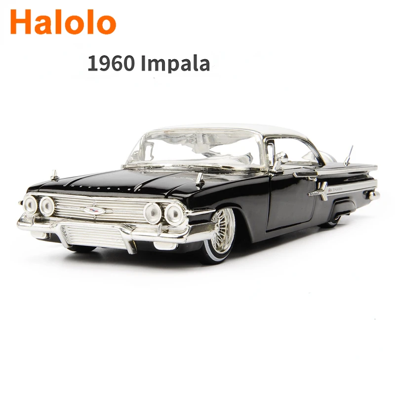 

Винтажный Классический автомобиль CHEVY IMPALA в масштабе 1:24, 1960, модель автомобиля из литого металлического сплава, игрушки для Chevrolet, коллекция подарков для детей