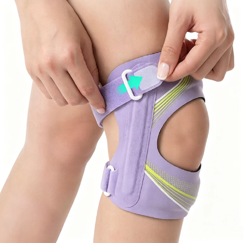 Patellasehnen-Stützbandage, Kniebandage für Frauen und Männer, offene Patella | Gel-Pad mit Seitenstabilisatoren für Laufen und Workouts – Detail 9