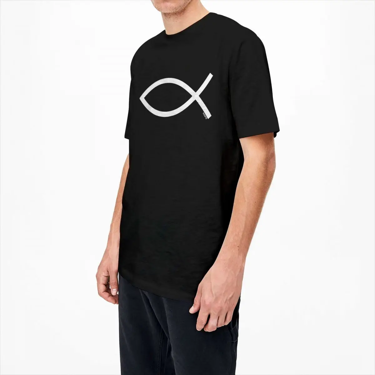 Jesus Fish Ichthys Christian Symbol T Shirt Summer Y2K Casual T-Shirts Cotton Fashion Tee Shirt Short Sleeve Casual Top Tees