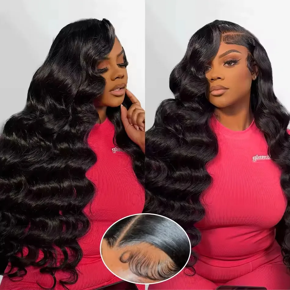 

40-дюймовые бывные кружевные объемные волны человеческие парики 13x4 13x6 Прозрачный парик из натуральных волос на шнуровке Влажные и волнистые фронтальные парики из человеческих волос