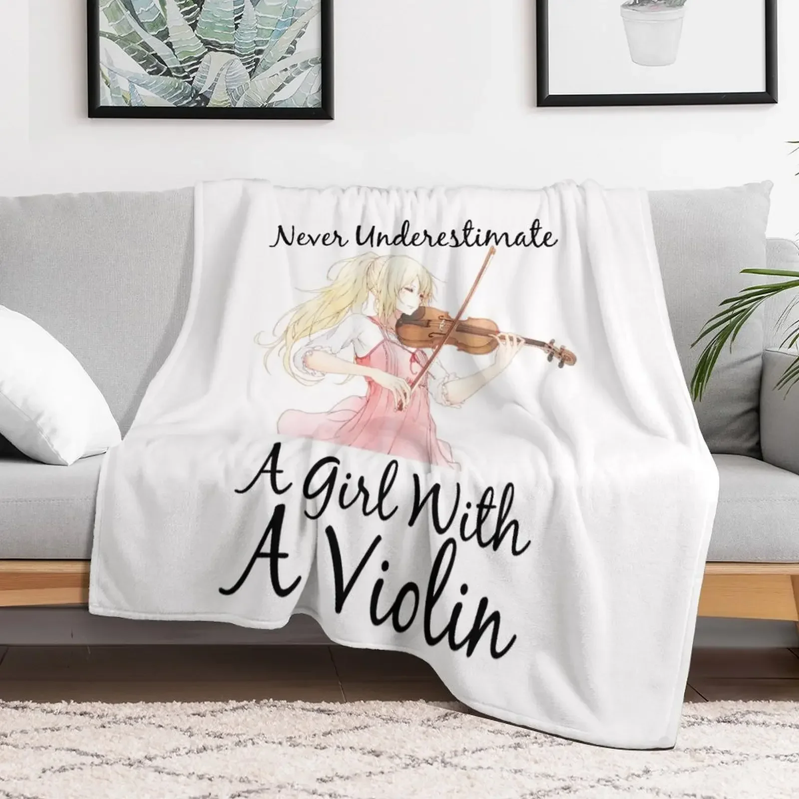 never underestimate a girl with a violin gift for girls who play violin music lovers Throw Blanket