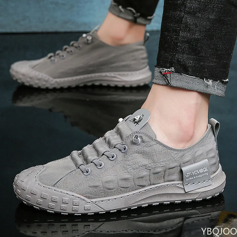 Men Shoes Sneakers Casual Genuine Leather Shoes Lace Up Driving Moccasins Spring Summer Men's Shoes Outdoor Footwear