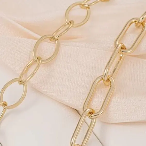 

14K Gold-Plated European American Style Rugged Handmade Loose Chain DIY Bracelet Sweater Necklace Material for Jewelry Making