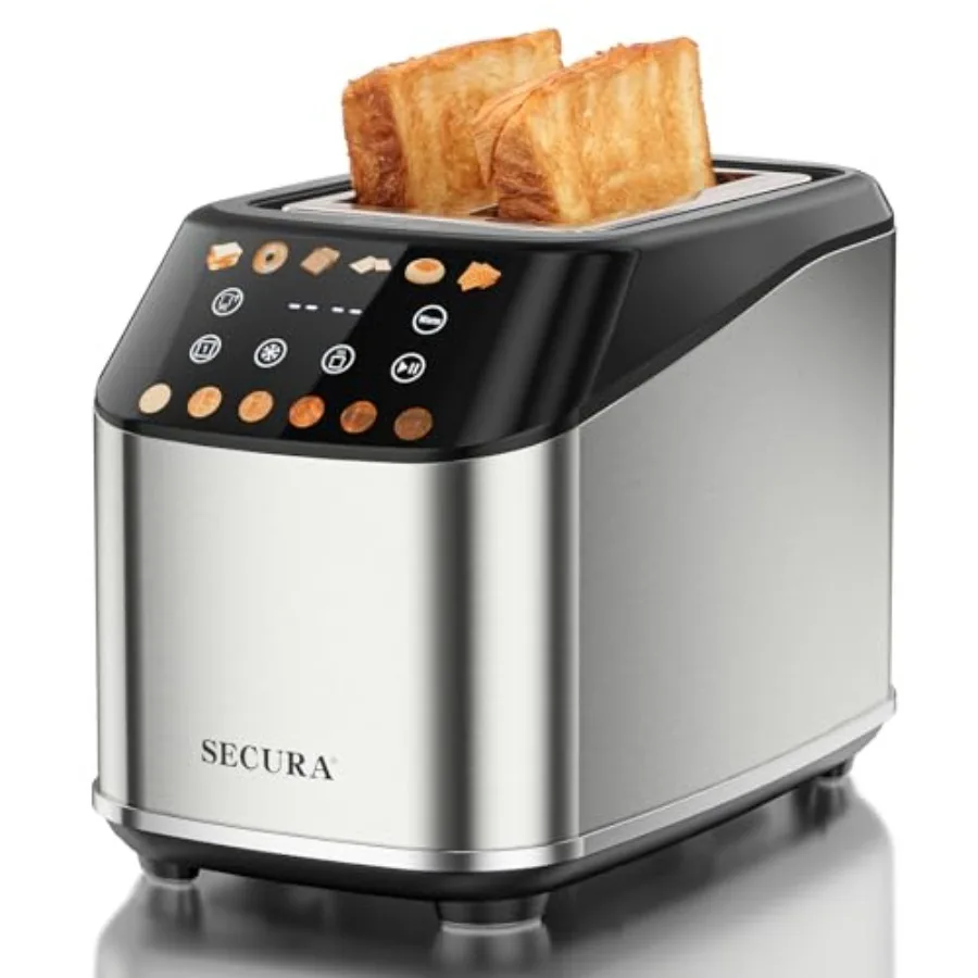 

2-Slice Fully Automatic Digital Stainless Steel Toaster with Countdown Timer Keep Warm Function 6 Browning Levels Bagel/Defrost
