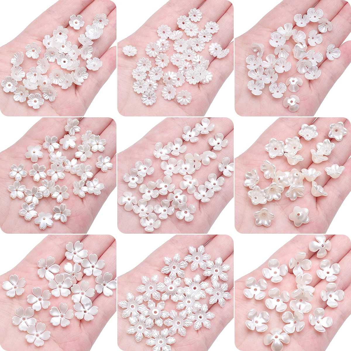 20-50Pcs ABS Bead Baroque Pearl Beads Flower Shape Loose Spacer Beads For Jewelry Making DIY Necklace Bracelet Accessories