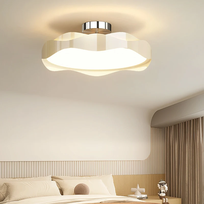 Modern White Wrought Iron LED Ceiling Lights Nordic Living Room Restaurant Bedroom Kitchen Remote Dimming Control Hanging Lamps