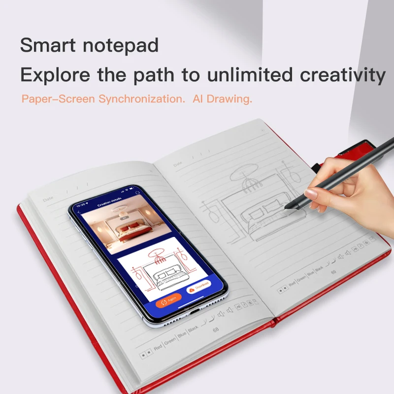 Smart notebook fingerprint lock u disk encrypted diary AI painting office meeting study gift custom do LOGO