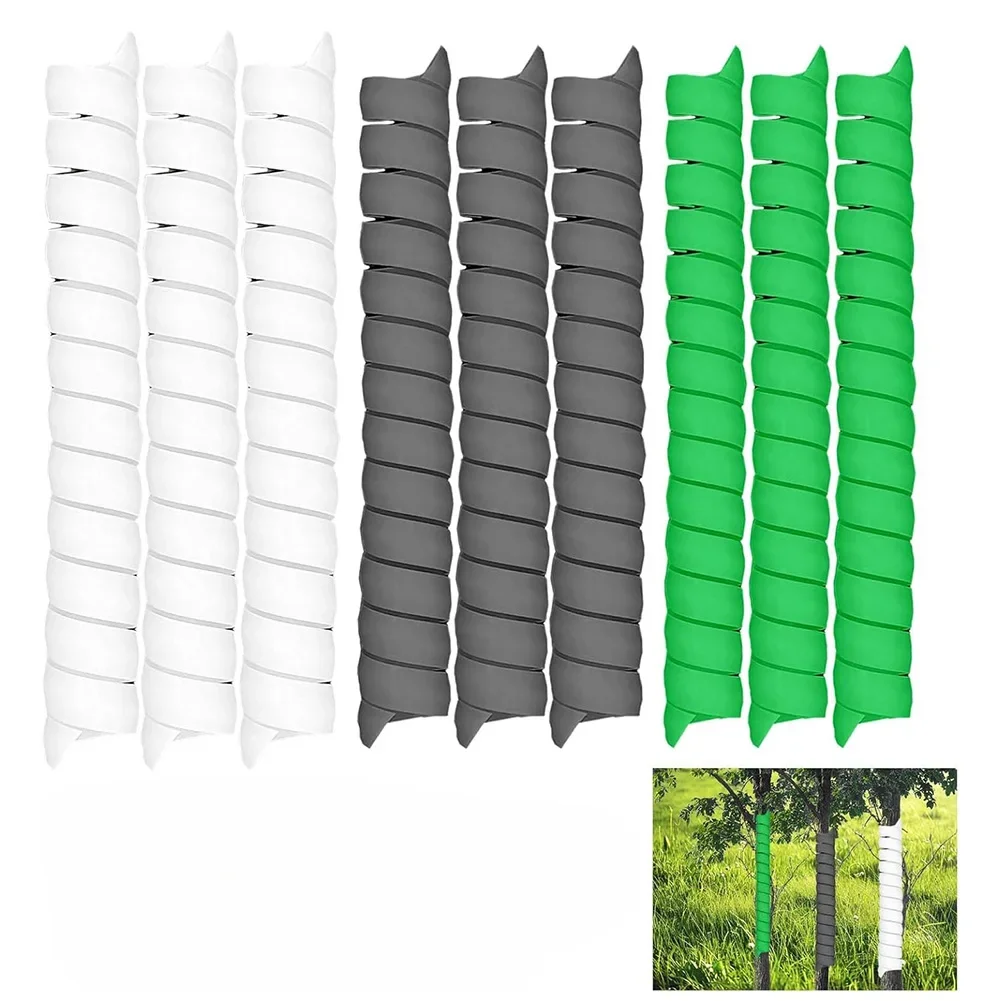 9 Pieces Tree Trunk Protectors Spiral Wraps Plastic Guards that Resist Moisture and Deformation Strong Tree Defense