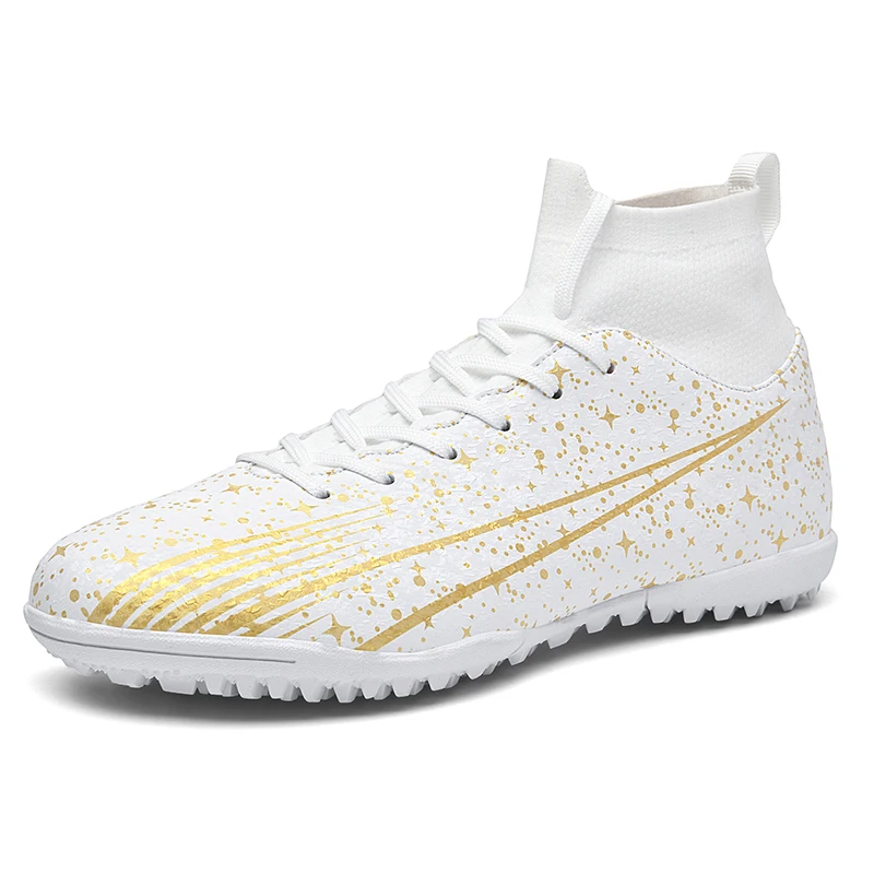 

2025 Football Shoes High-top Society Soccer Shoes Football Boots Men Ultra-light Kids Boy Turf Futsal Cleats Children's Sports T