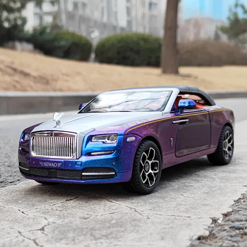 

1:24 модель из сплава Rolls-Royce Dawn, игрушечный автомобиль, имитация литья под давлением и игрушечный транспорт, звуковой свет, коллекция игрушек для мальчика, подарок
