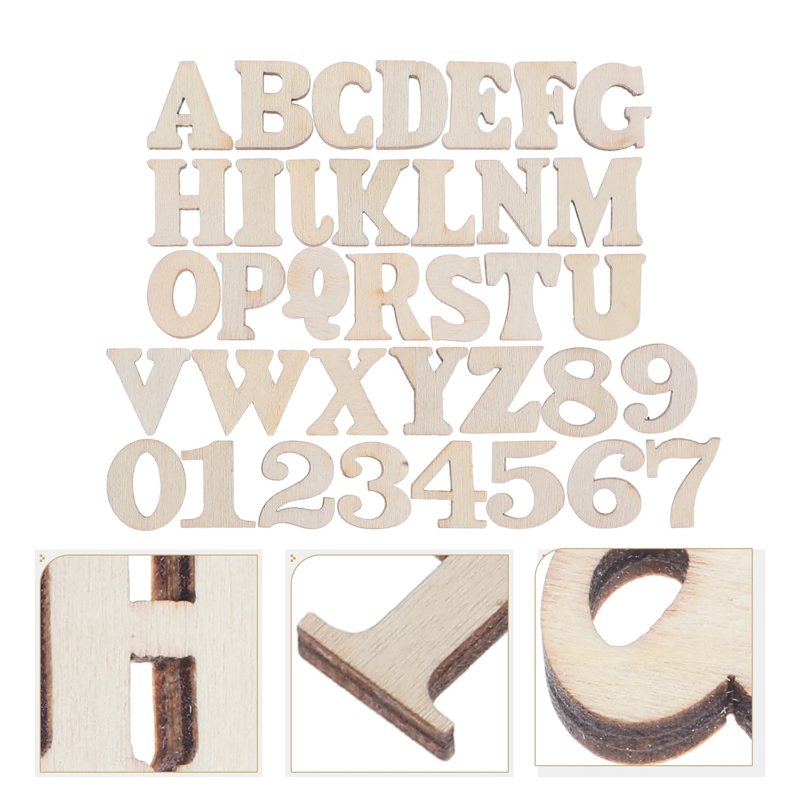 

308Pcs Blank Wood Letters Numbers for Crafts DIY Painting Wood Cutout Shapes Ideal Home Decor Bulletin Board Classroom