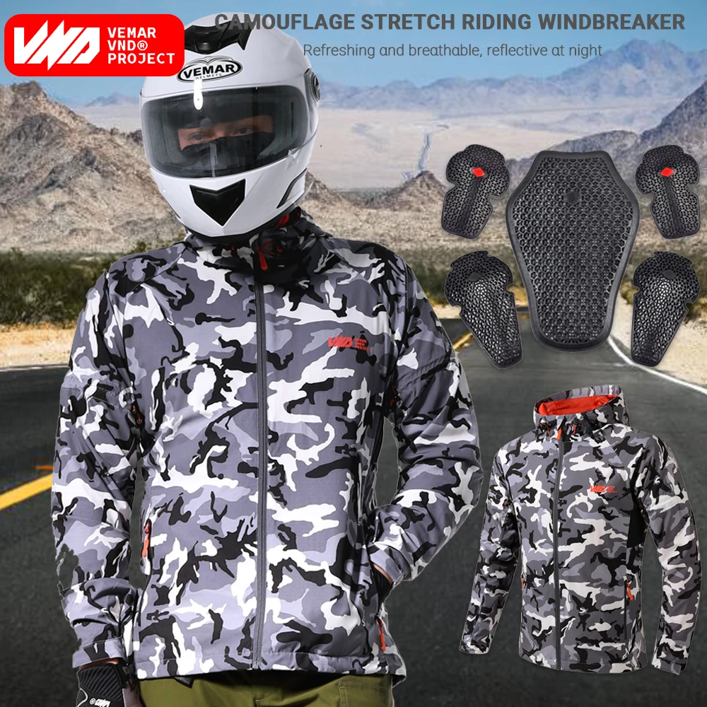 

Мужская и женская камуфляжная мотоциклетная гоночная куртка, ветрозащитная повседневная ветровка с капюшоном, эластичное пальто для верховой езды MTB на весну и осень