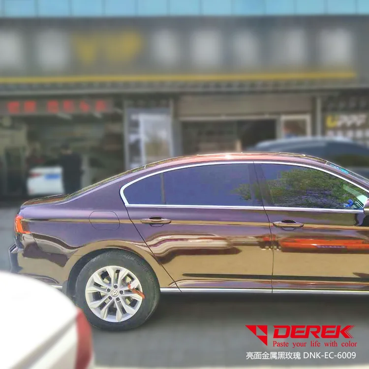 Stiker Pembungkus Kendaraan Satin Metalik Bebas Gelembung, Foil Vinyl Glossy untuk Bodi Mobil