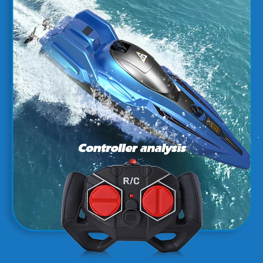 Remote Control Boat 2.4GHz 5 Speed Waterproof Radio Control Boat Remote Control Speedboat PVC Boat Toy Kids Gift