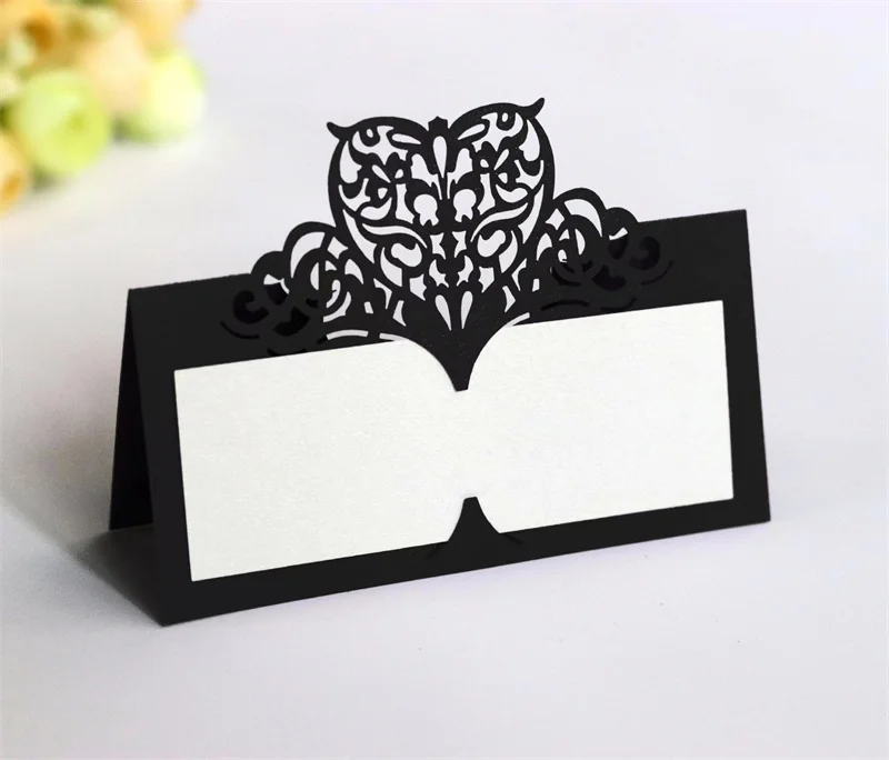 25/50/100pcs Sale Laser Hollowed Out Seat Card Wedding Banquet Full Name Decoration Card Commemorative Day Decoration