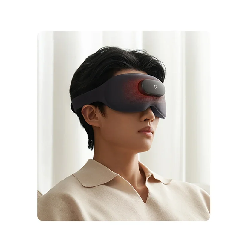 قناع عين للتدليك الذكي من Xiaomi Mijia، ضغط ساخن، تدليك اهتزاز ثلاثي الأبعاد، تظليل 800 مللي أمبير في الساعة، مدلك عين ذكي لتطبيق Mi Home