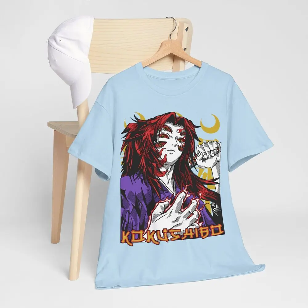 Kokushibo Demon Slayer Anime T-Shirt, Camisa Preta, Todos os Tamanhos, Kimetsu No Yaiba