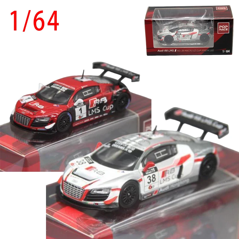 PopRace Diecast 1/64 Audi Alloy Model Car Audi R8 LMS Ultra Play Vehicles Collectible Special Offer Model Original Box
