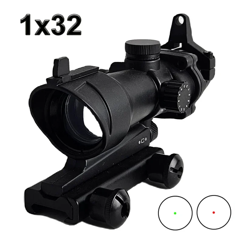 

1x32 Red Dot Sight Multi-coated Optical Reflex Rifle Scope Adjustable Brightness Compact Riflescope Tactical Hunting Accessory