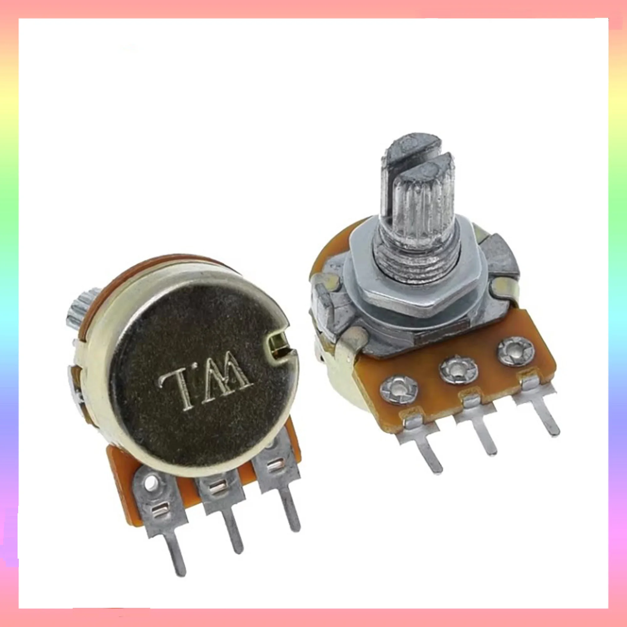 WH148 3pin Linear Potentiometer 15mm SHAFT พร้อมถั่วและเครื่องซักผ้า WH148 B1K B2K B5K B10K B20K B50K B100K B250K B500K B1M