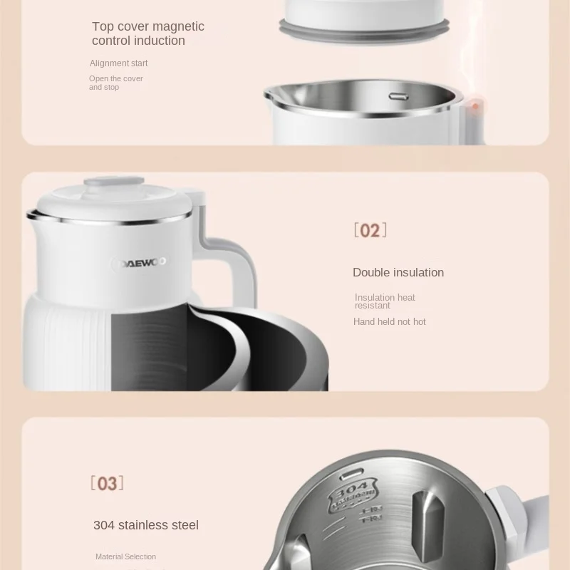 Multifunction Blender Machine Kitchen Food Processor Juice Cooking Soy Milk Hand Heating Function Wall Breaking Automatic