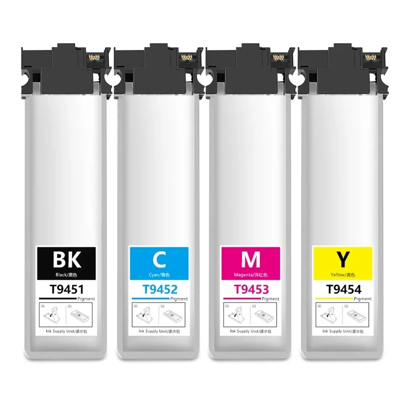 T9451 XL T9451-T9454 Pigment Ink Bag With Chip For Epson WorkForce Pro WF-C5290 WF-C5790 WF-C5210 WF-C5710 Printer T9451XL