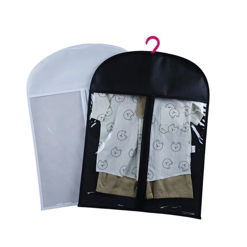 2pcs Children Hanging Clothes Suit Bags Closet Storage Dustproof Suit Cover Protectors Bag with Zipper for Coats Jackets Shirts
