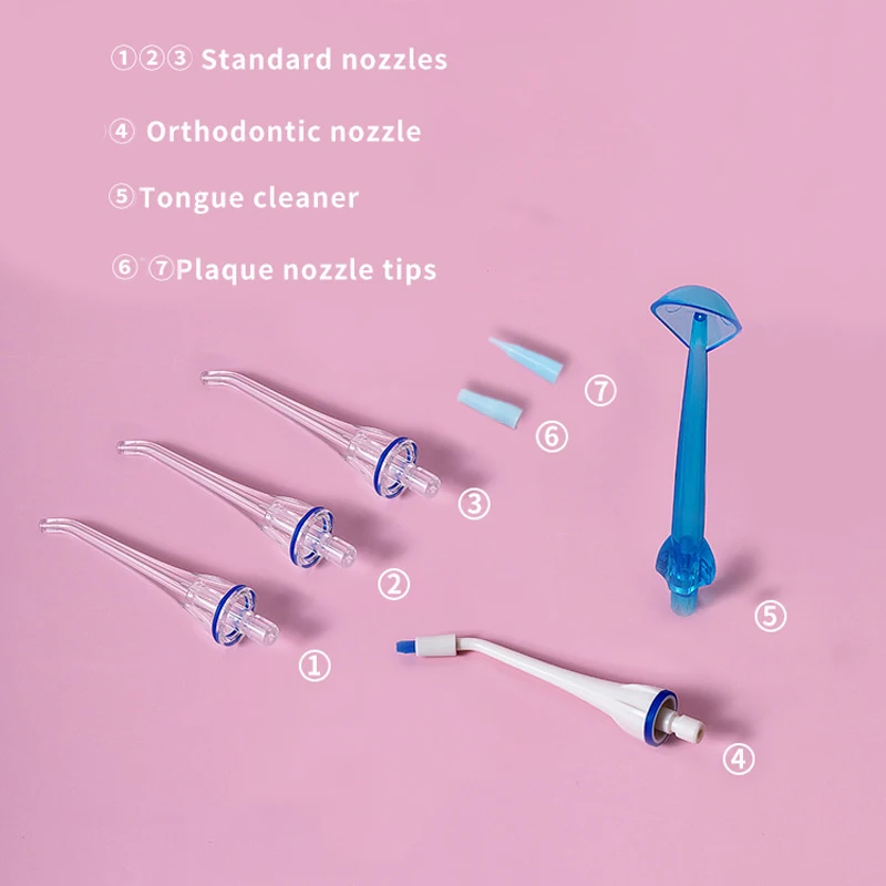 Irrigador Oral eléctrico de agua potente, hilo Dental de limpieza Dental, cuidado de las encías, seis boquillas de repuesto, dispositivo de higiene Oral