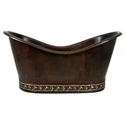 Design de martelo, banheira de cobre exclusiva com acabamento prateado, banheira de luxo de venda quente para restaurante de hotel familiar