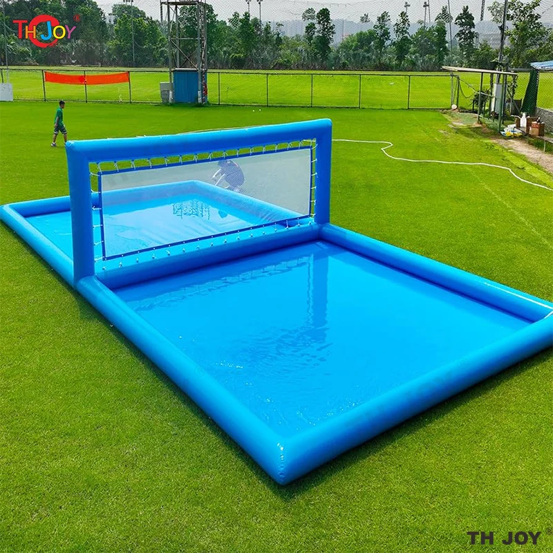 10x5m Air Sealed PVC Inflatable Water Volleyball Court Outdoor Volleyball Pool Beach Water Volleyball Arena Field for Sport Game