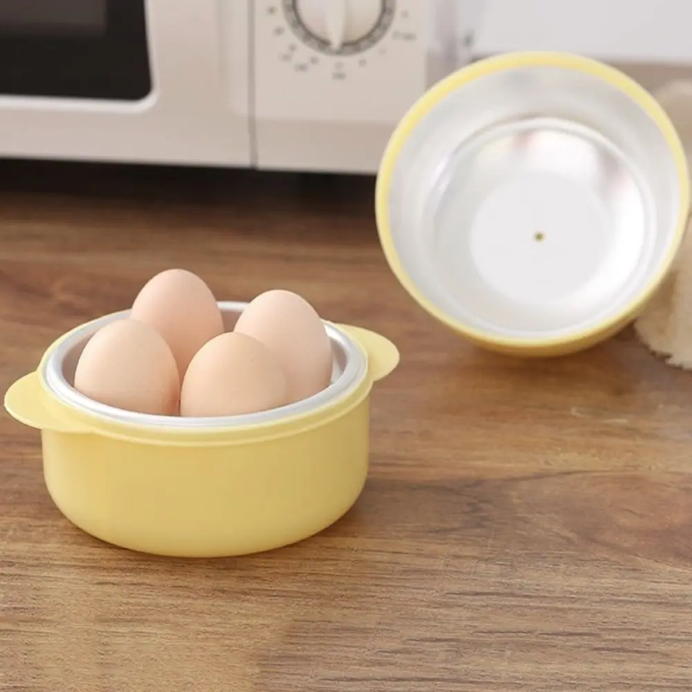 Multifunctional 4 Grids Egg Shape Microwave Egg Steamer Professional White Microwave Boiled Egg Maker Quick Egg Boiler Breakfast