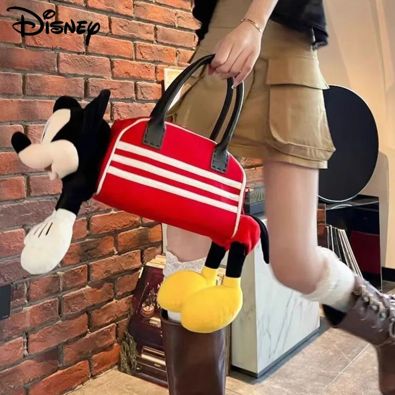 Disney Mickey Mouse Cartoon Niche Dopamine Handbag Sweet Y2k Girl Style Trendy Casual Tote Korean Version Versatile Shoulder Bag