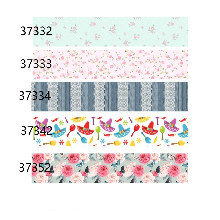 

5Yards Flower Mexican Toy Grosgrain Ribbon for Hairbows DIY Accessories Craft Materials
