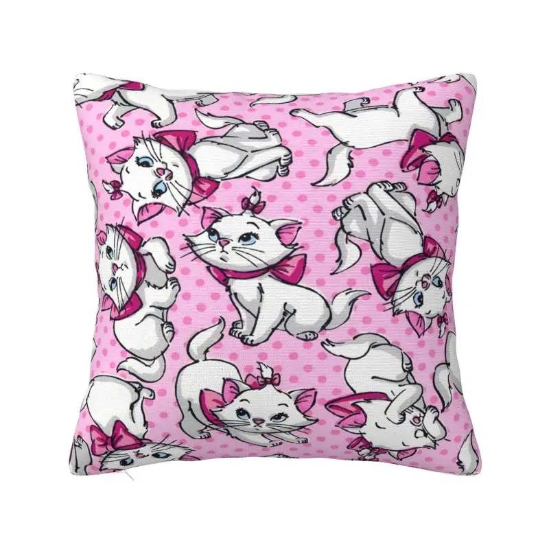 Custom Modern Anime Cushion Cover Velvet Marie Cat Pattern Throw Pillow Case