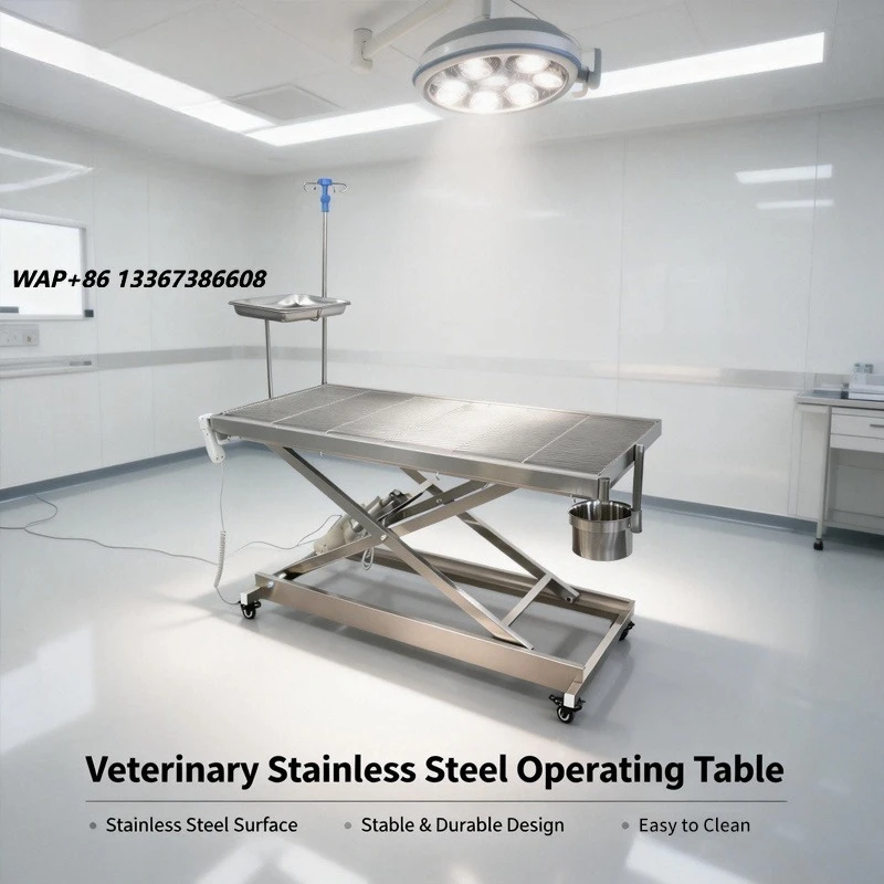 Veterinary surgical equipment 304 stainless steel electric operating table, veterinary examination table, operating table, cheap