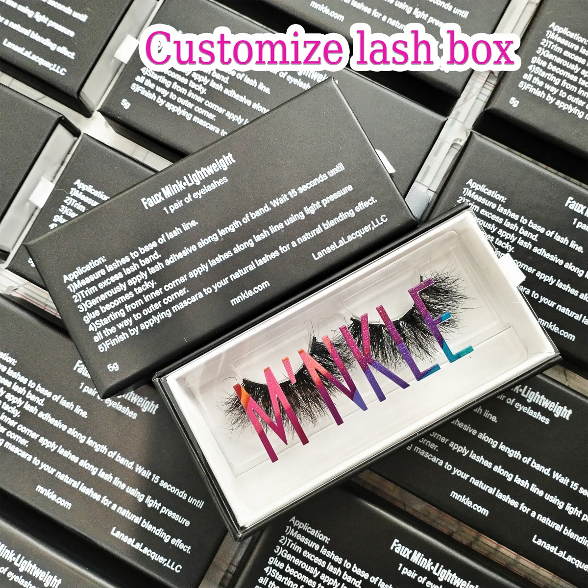 Lash Boxes Packaging Wholesale Customize Logo Eyelash Boxes Package Strips Natural Russian Lashes 5D Empty Cases Gift Box Bulk