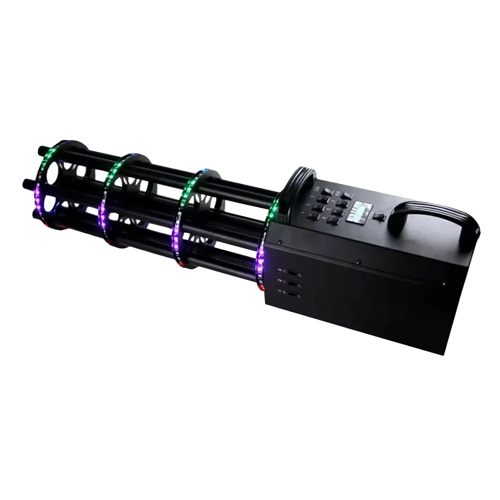 RGB LED CO2 Mini Pneumatic Rainbow Color Paper Confetti DJ Disco Company Wedding Party Decoration Stage Machine Special Effects