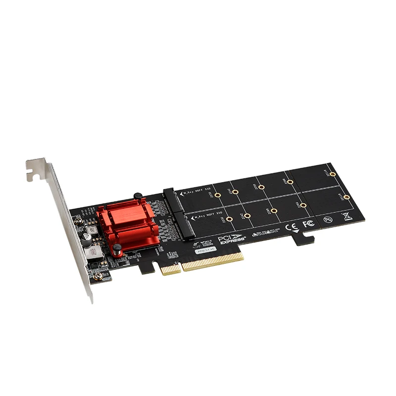 

Карта расширения PCIe3.1-8X на 2 М.2 (M-Key) X8 Карта адаптера PCI Express на Dual M.2 PCIe SSD 2 SSD PCIe 3.0 M.2 (NVMe)