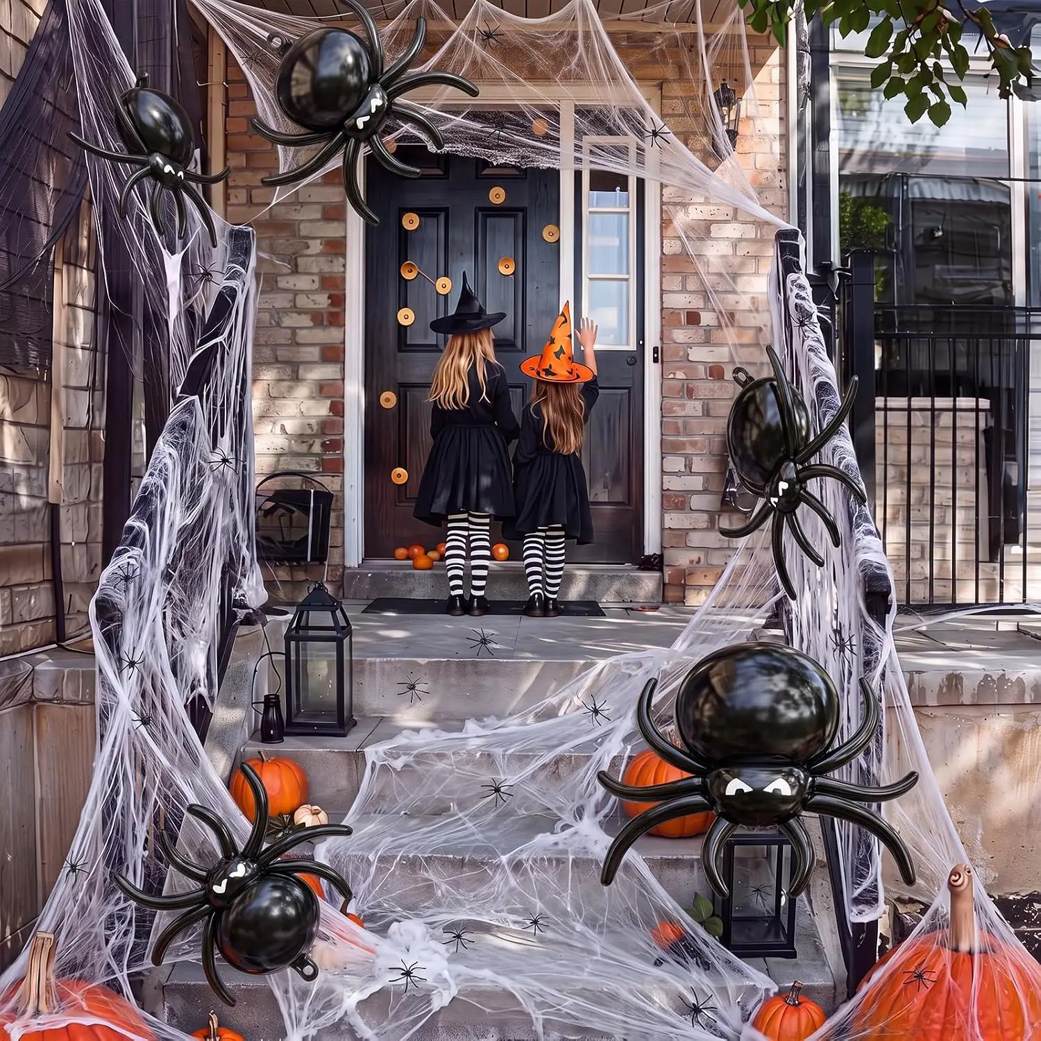 Blueweenly 300 Sqft Halloween Spider Web Decorations with Spider Balloons