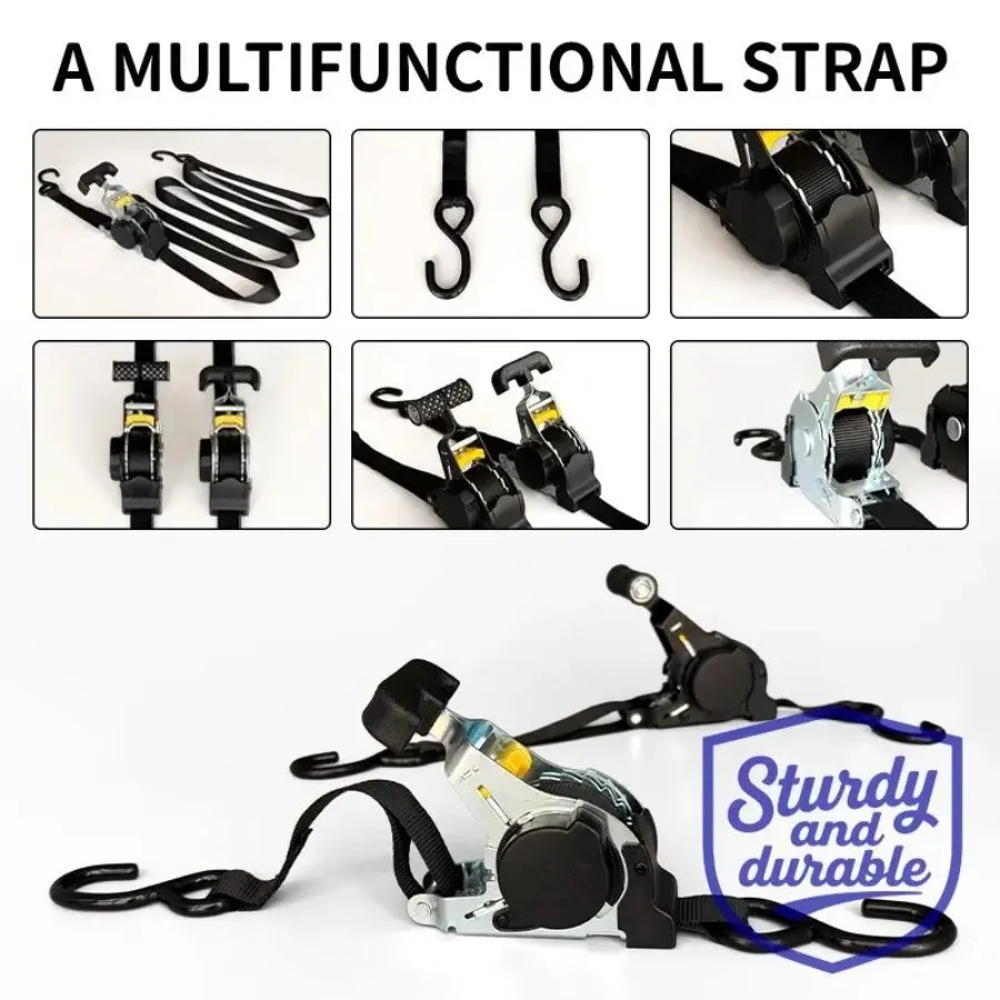 

SelfAdjusting Ratchet Strap Automatic Cargo Fastener for Truck Bed ATV