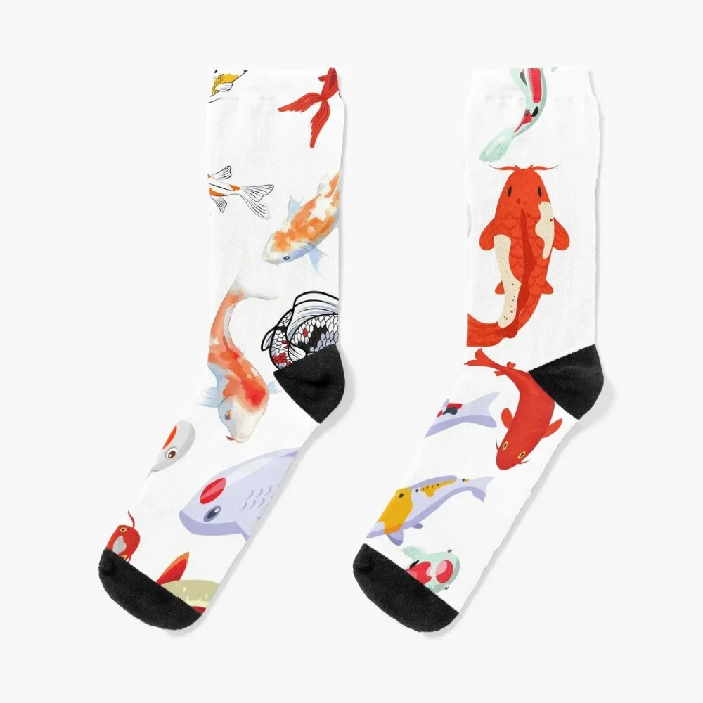 

Koi Carp Fish Print Socks Climbing winter anti slip football Men Socks Women's