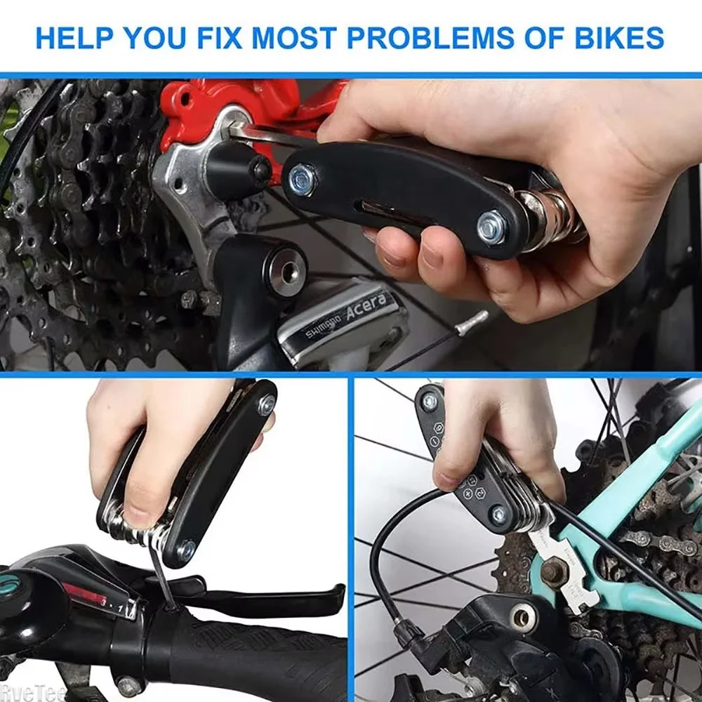 16 in 1 Bike Bicycle Multi Repair Tool Set - Hex Spoke Cycle Screwdriver Wrench Mountain Cycle Kit
